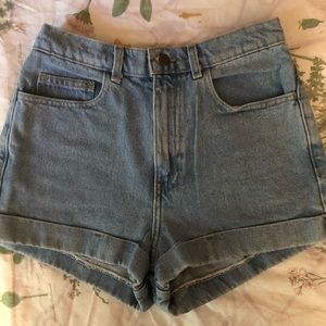 American Apparel High Waisted Denim Shorts 27